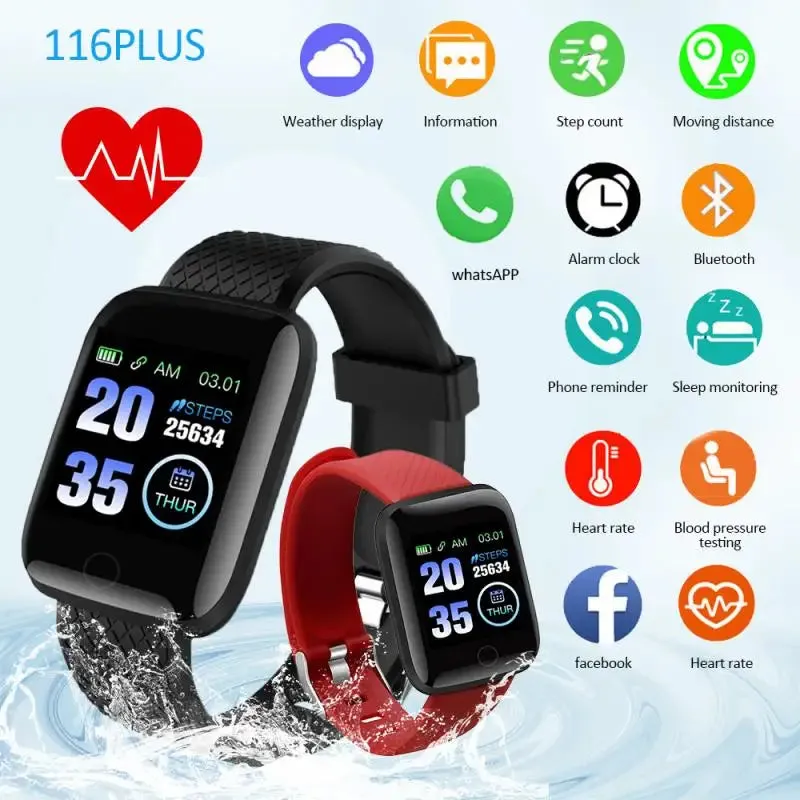 116 PLUS Smart Watch - The Ultimate Fitness and Health Tracker for Men & Women