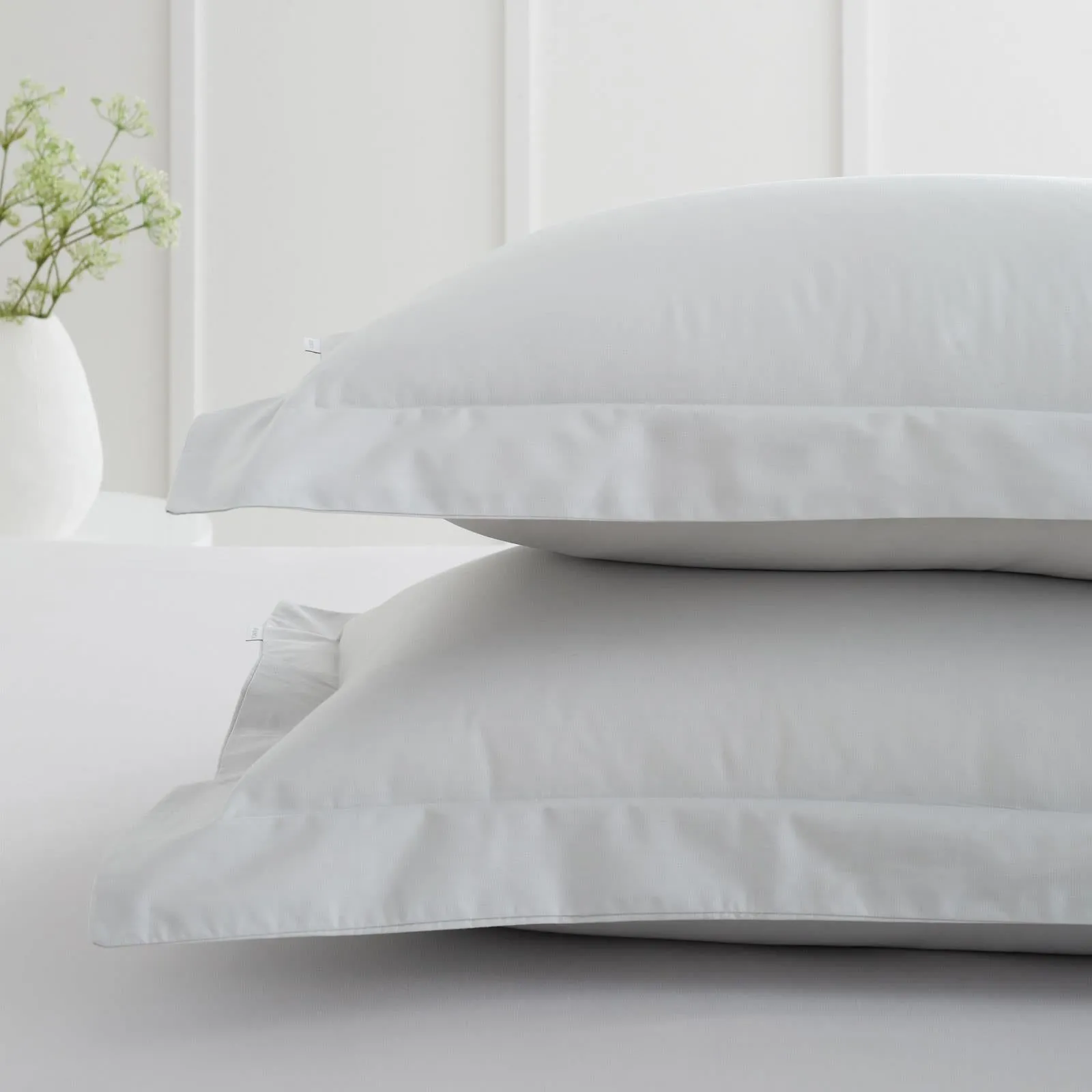 200TC Cotton Percale Oxford Pillowcases Grey