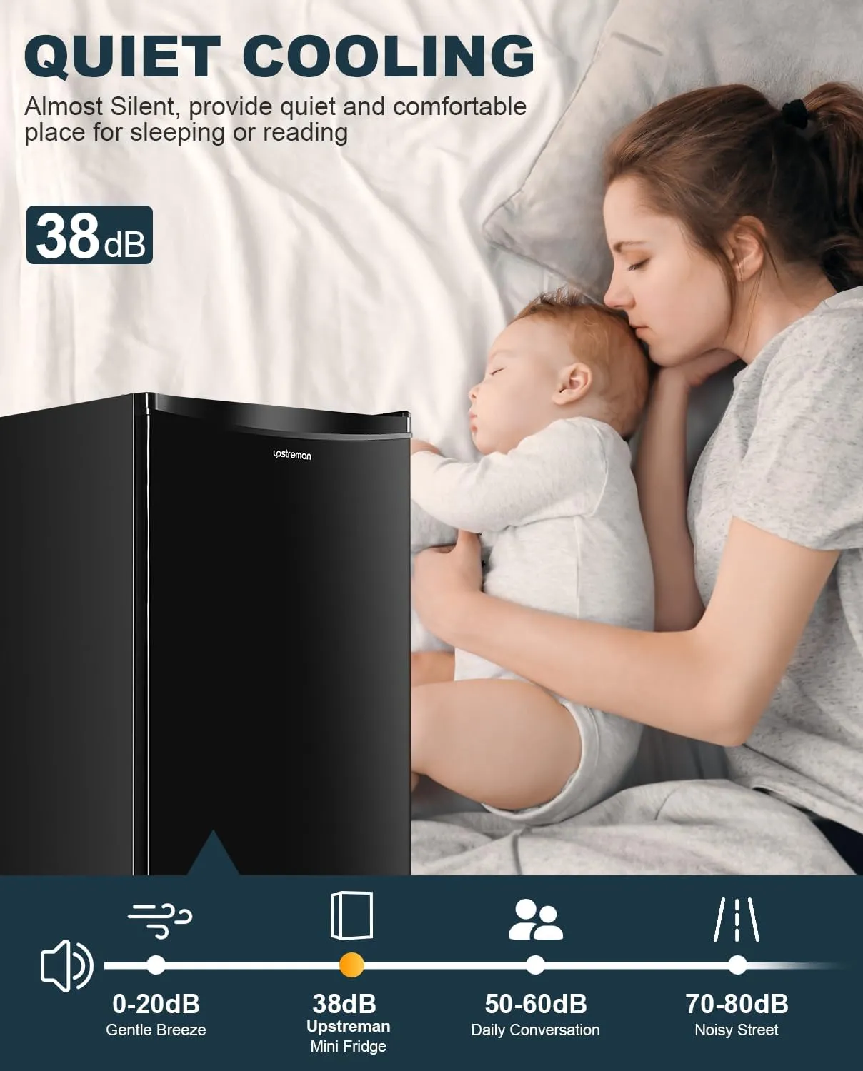 3.2 Cu. Ft. Mini Fridge with Freezer, Adjustable Thermostat, Ideal for Bedroom, Office, Dorm