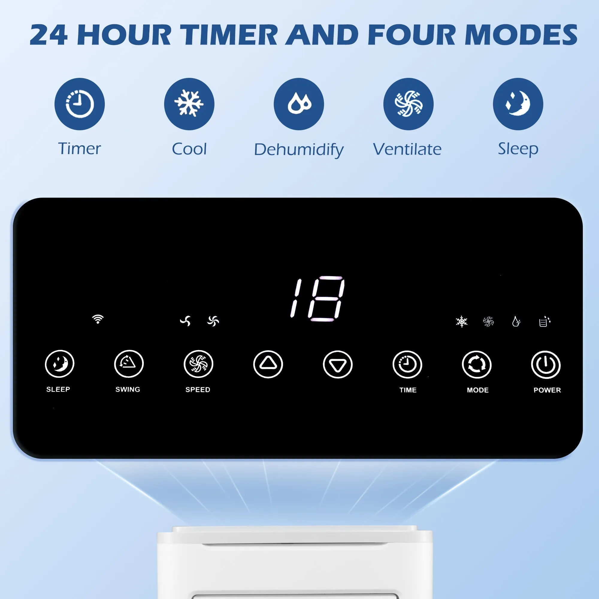 A Rated WiFi 9,000 BTU Portable Dehumindifier With Remote & 24 Hour Timer