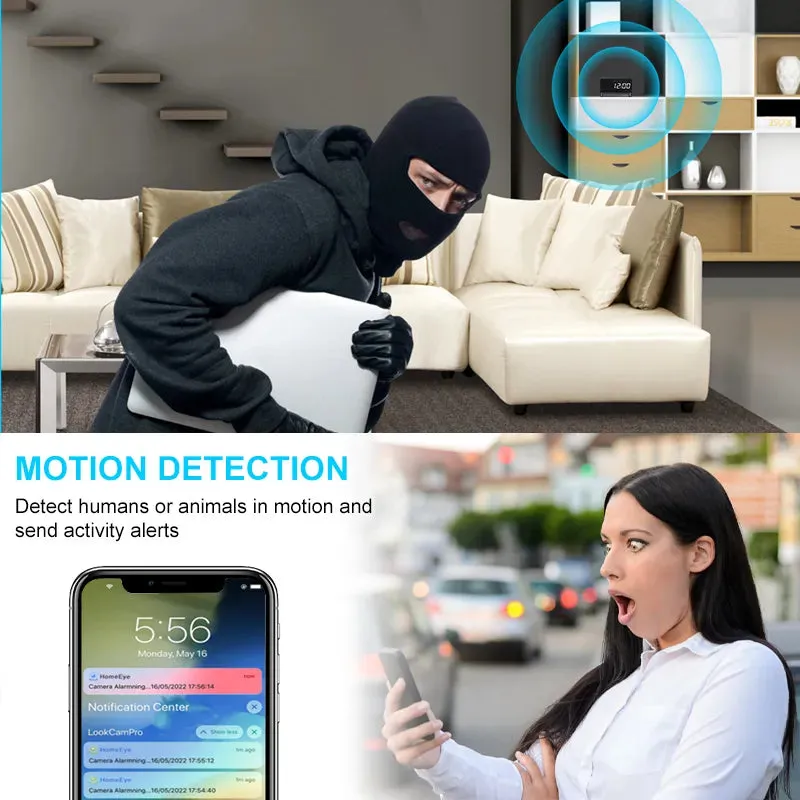 Alarm Clock Home Surveillance Security Camera HD Video CCTV