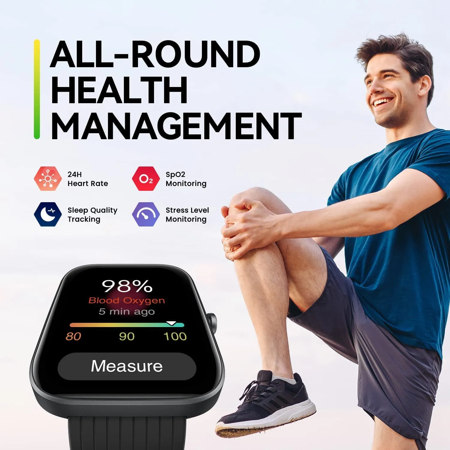 Amazfit Bip 3 Pro Smart Watch: Android & iOS - 4 Satellite Positioning Systems-1.69" Color Display-14-Day Battery Life - 60  Sports Modes-Blood Oxygen Heart Rate Monitor-Water-Resistant, Cream