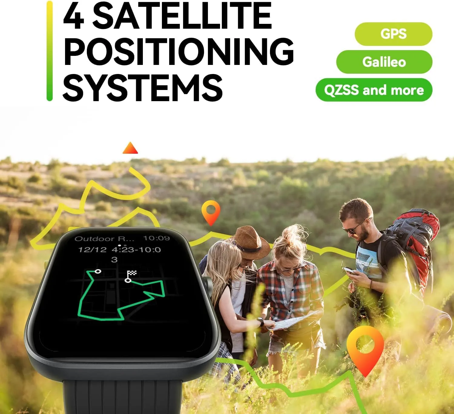 Amazfit Bip 3 Pro Smart Watch: Android & iOS - 4 Satellite Positioning Systems-1.69" Color Display-14-Day Battery Life - 60  Sports Modes-Blood Oxygen Heart Rate Monitor-Water-Resistant, Cream