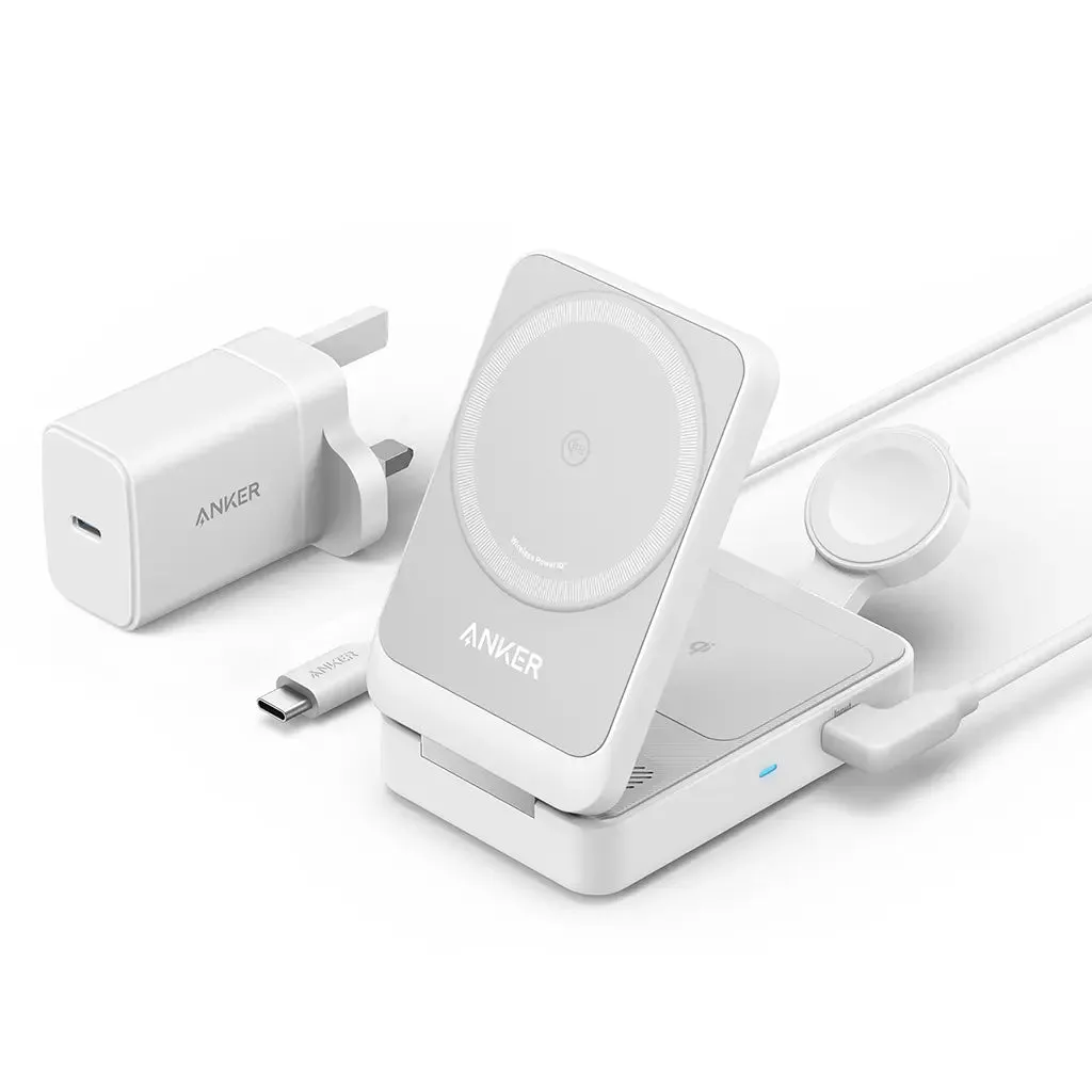Anker MagGo 15W 3-in-1 Charging Station Qi2 Certified Wireless Charger B2557