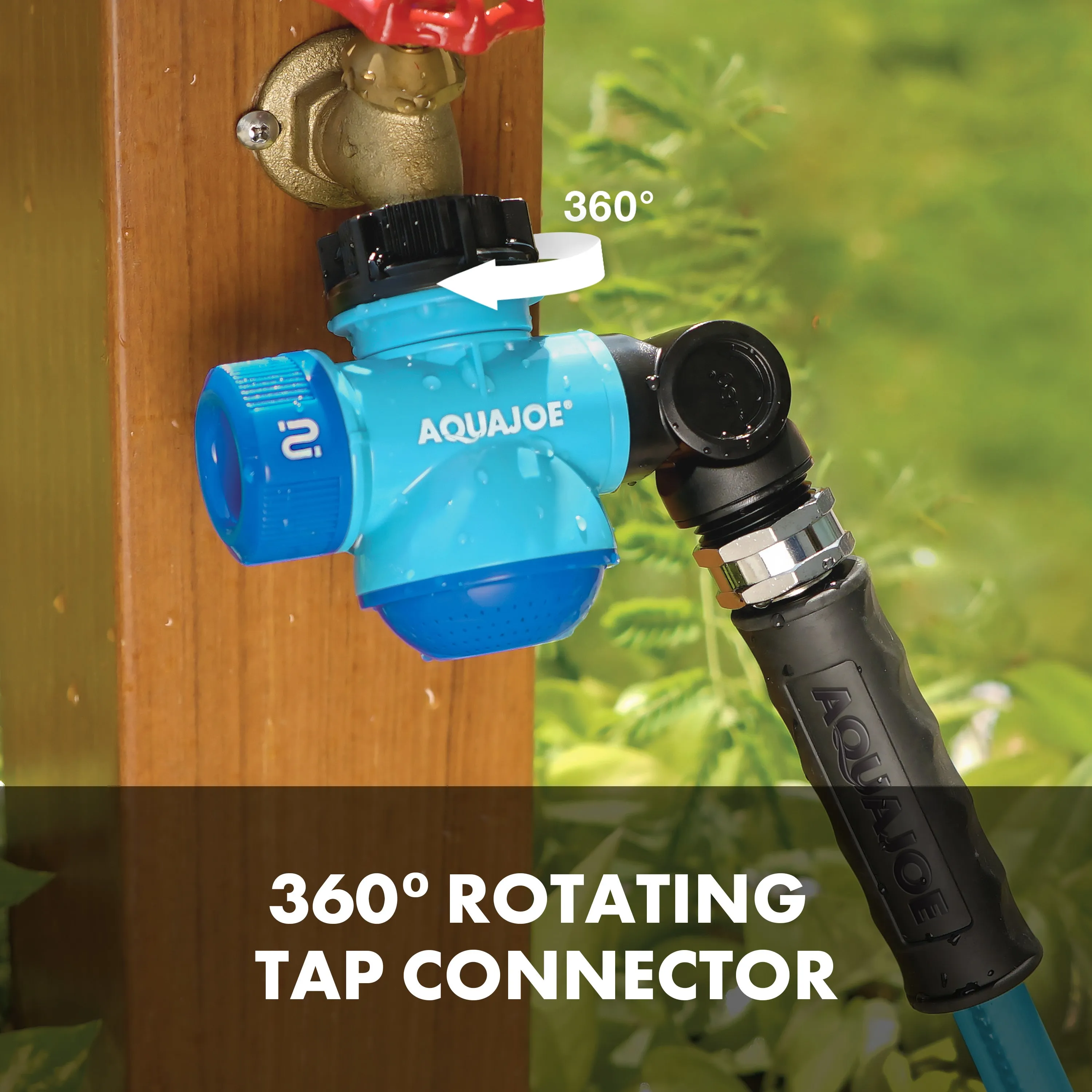 Aqua Joe SJI-MFGA1 Multi-Function Outdoor Faucet and Garden Hose Tap Connector