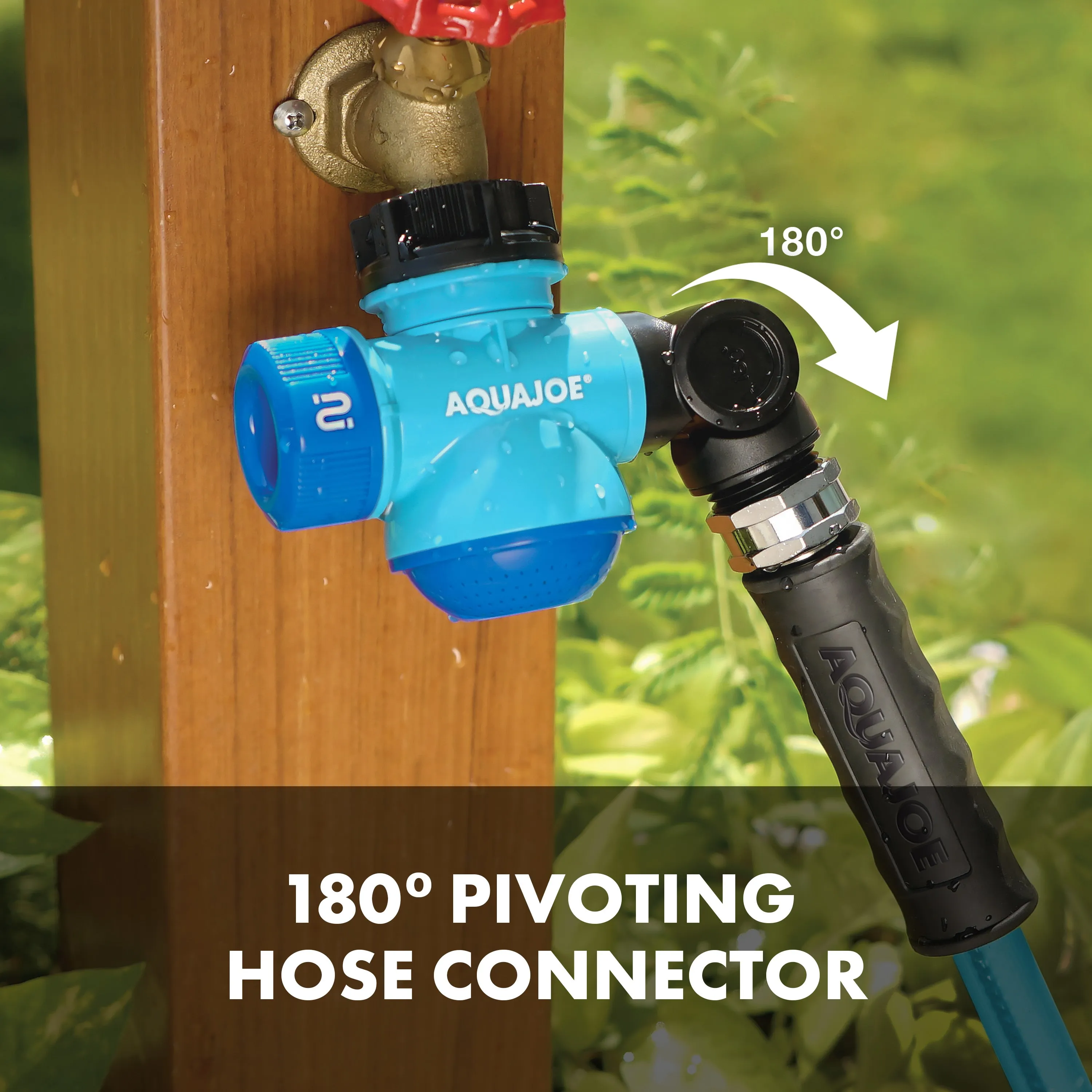 Aqua Joe SJI-MFGA1 Multi-Function Outdoor Faucet and Garden Hose Tap Connector