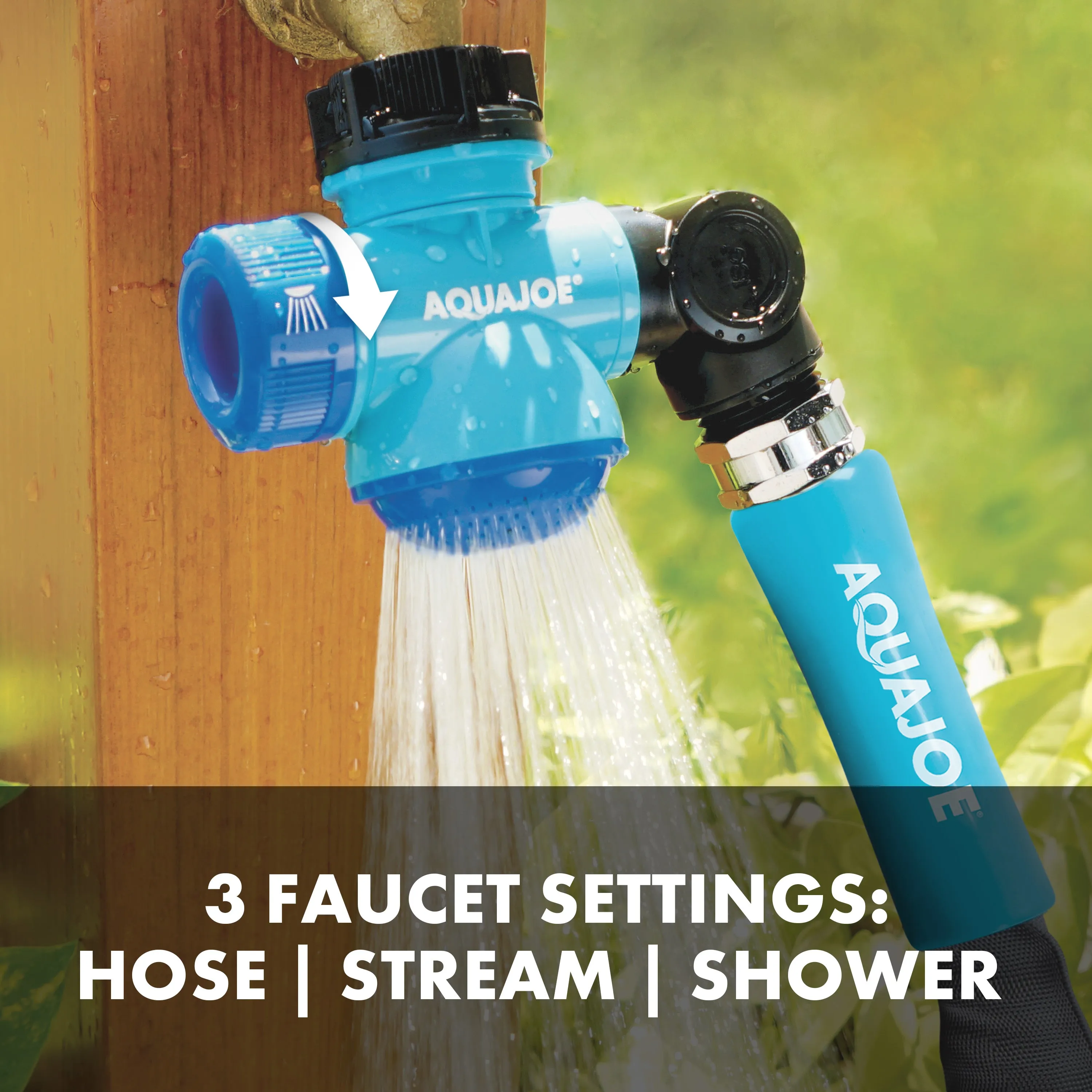 Aqua Joe SJI-MFGA1 Multi-Function Outdoor Faucet and Garden Hose Tap Connector