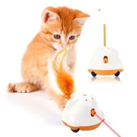 Automatic Sensor Cat Toy with Interactive Feather Teaser