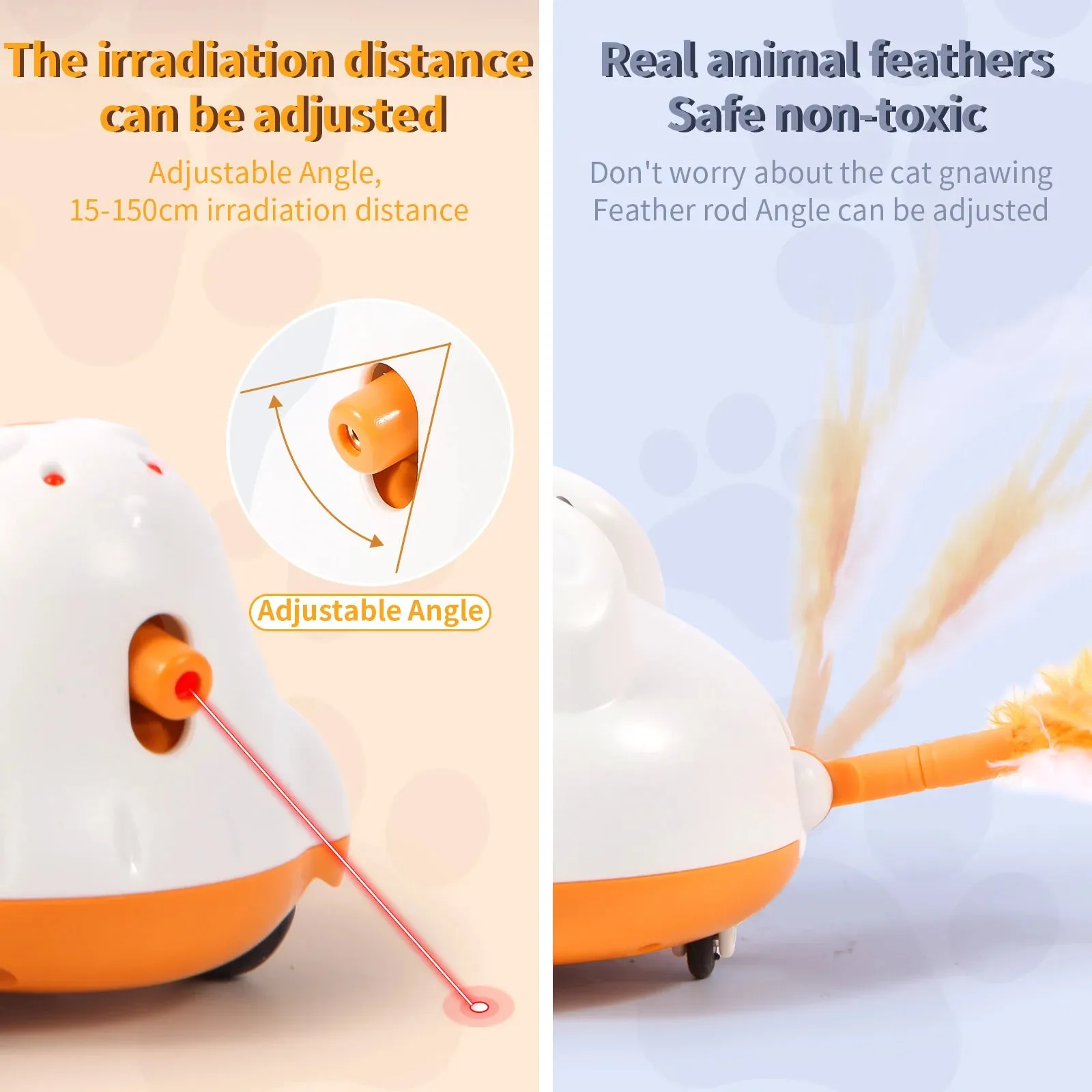 Automatic Sensor Cat Toy with Interactive Feather Teaser