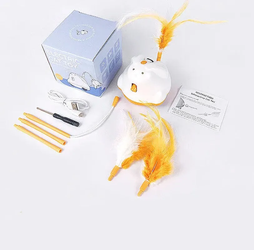 Automatic Sensor Cat Toy with Interactive Feather Teaser