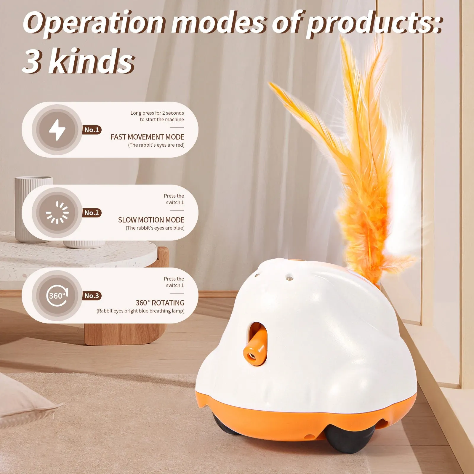 Automatic Sensor Cat Toy with Interactive Feather Teaser