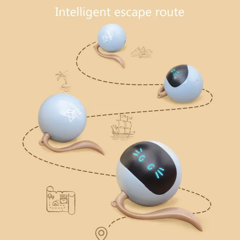 Automatic Smart Cat USB Interactive Electric Jumping Ball Self Rotating