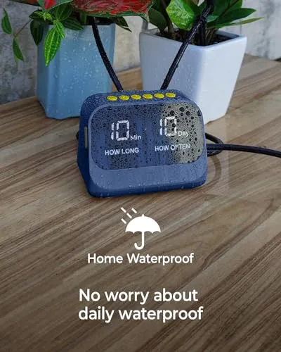 Automatic Watering System for Potted Plants, DIY Drip Irrigation Kit with Smart Timer, Waterproof LED Display & Large Capacity Battery, Precise Distribution of Water
