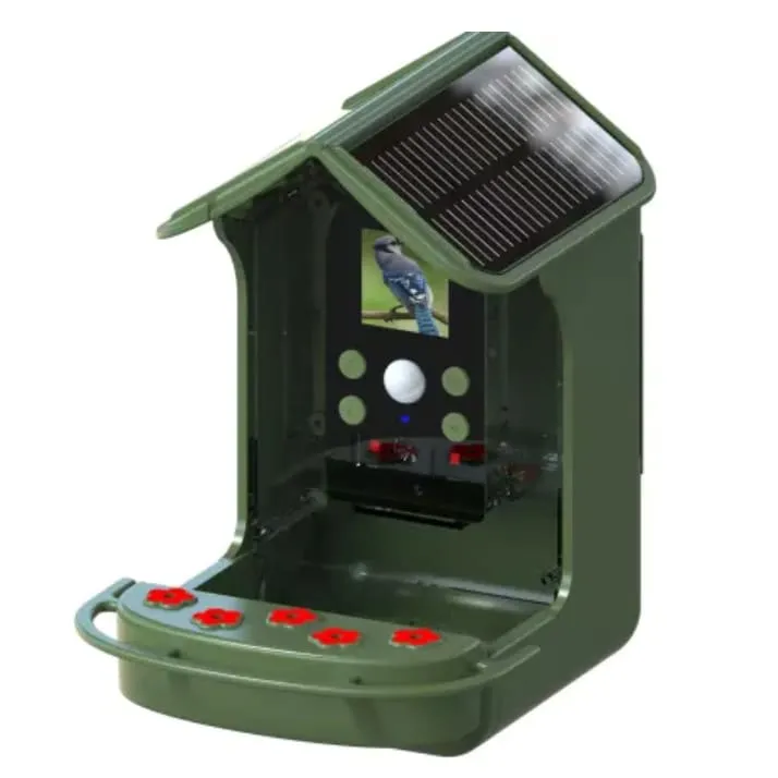 BC01 Smart Bird Feeder Camera, Hummingbird Watching Camera with Motion Detection & Auto Capture Bird, 100° Wide Angle & Waterproof 1080P HD Night Vision Bird Camera for Bird Lover (Green)