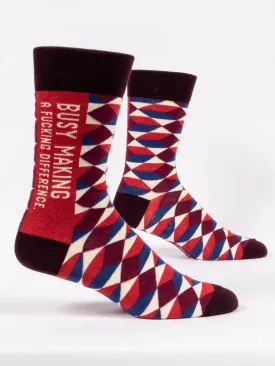 Blue Q Busy Making a Fucking Difference Men's socks