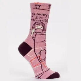 Blue Q Go Away Introverting Women's Crew Socks