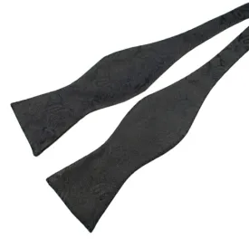 Classy Men Black Paisley Silk Self-Tie Bow Tie