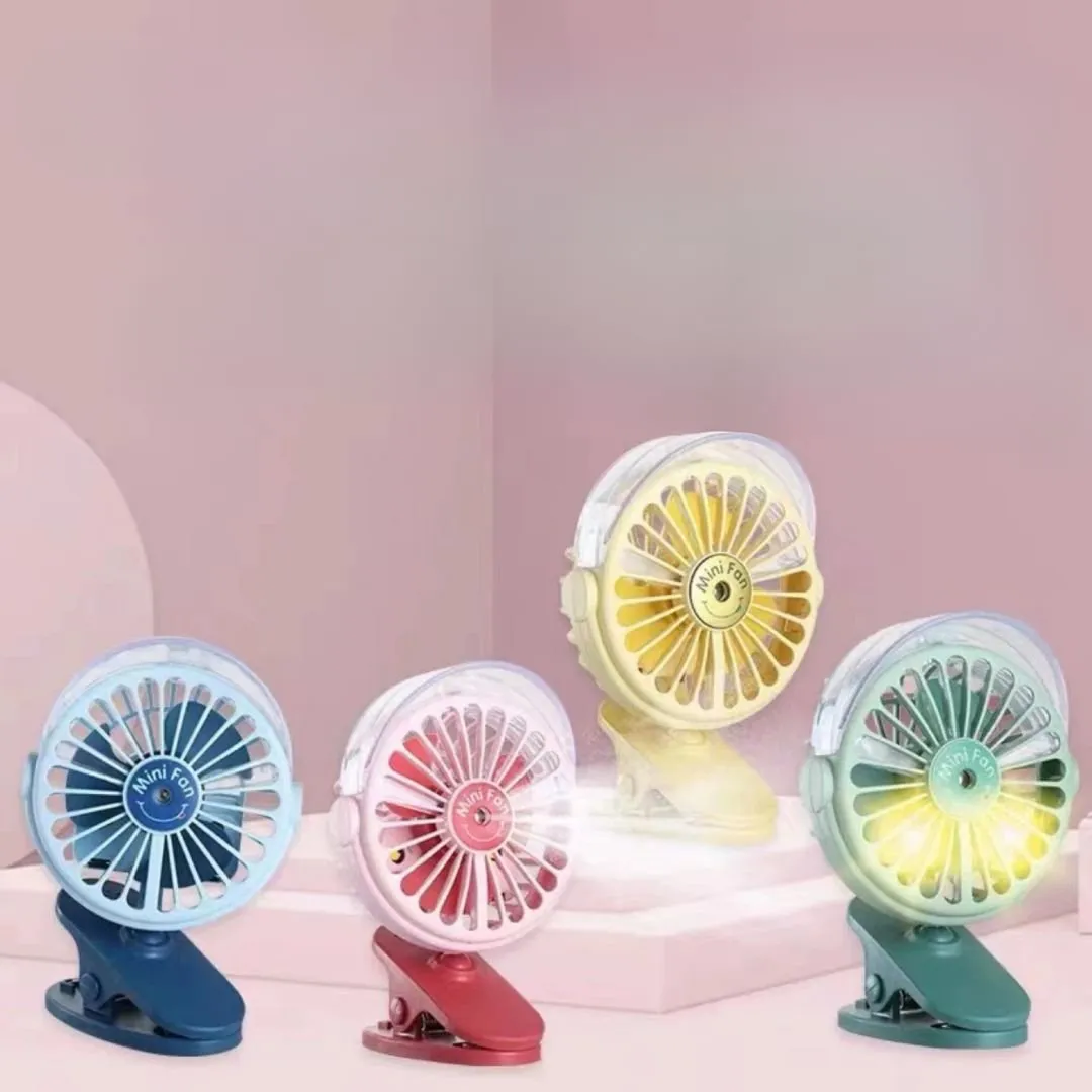 Clip Desk Spray Fan | Battery Operated Single Button Portable Fan