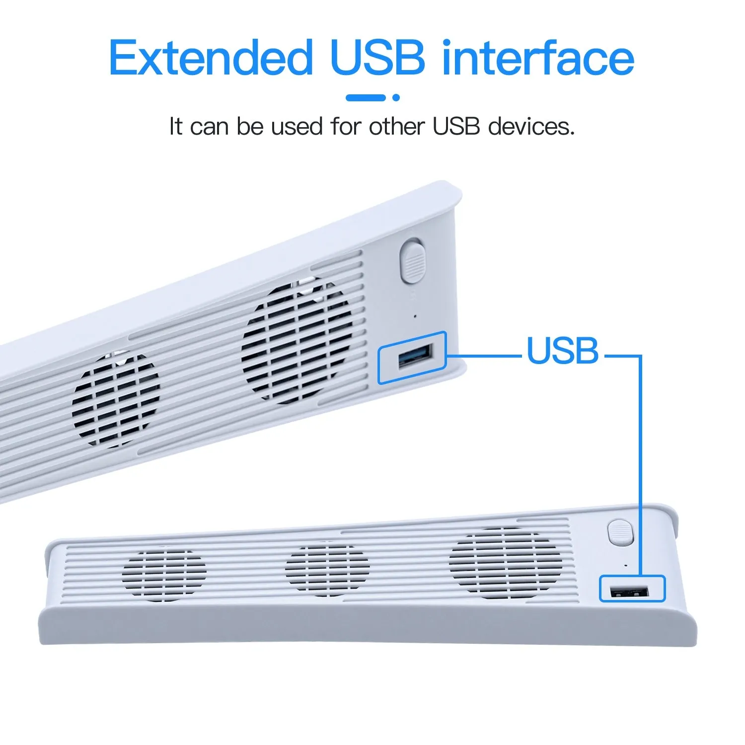 Cooling Stand Vertical Stand for PS5 DE/UHD with 3 Cooling Fan-White