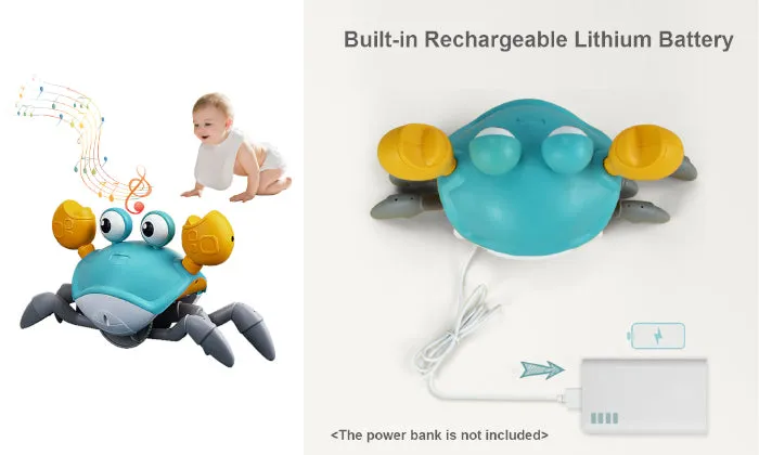 Crawling Crab Toy With Music & Light Tummy Time