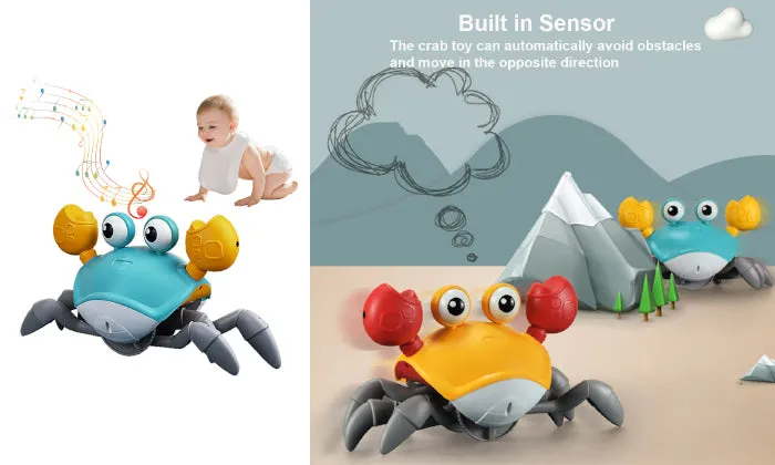 Crawling Crab Toy With Music & Light Tummy Time