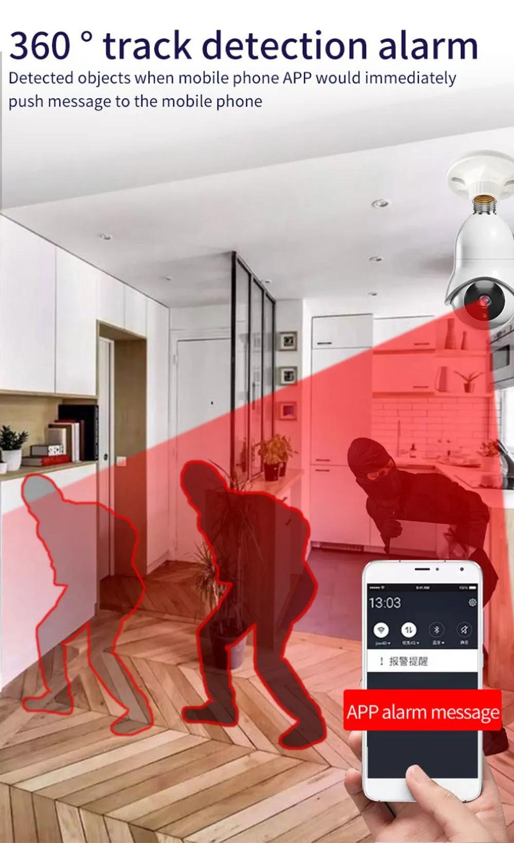 CRONY TC76 5G Wifi Dual-band light bulb HD IP Camera Wifi Bulb Camera 360 Panoramic Camera Surveillance Camera