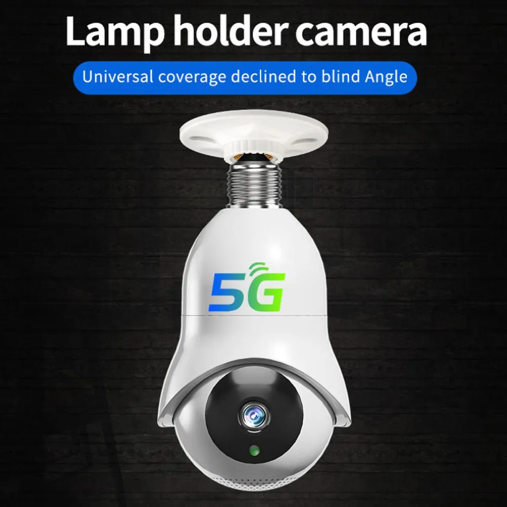 CRONY TC76 5G Wifi Dual-band light bulb HD IP Camera Wifi Bulb Camera 360 Panoramic Camera Surveillance Camera