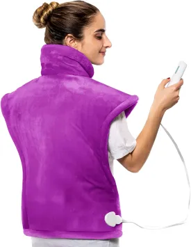 Cure Choice Extra Large Heating Pad for Neck and Shoulders and Back, Weighted Heating Pad for Back Pain Relief, Ultra Soft Neck Heating Pad 10 Heat Settings, 2H Auto-Off, 24" x 36" Magenta