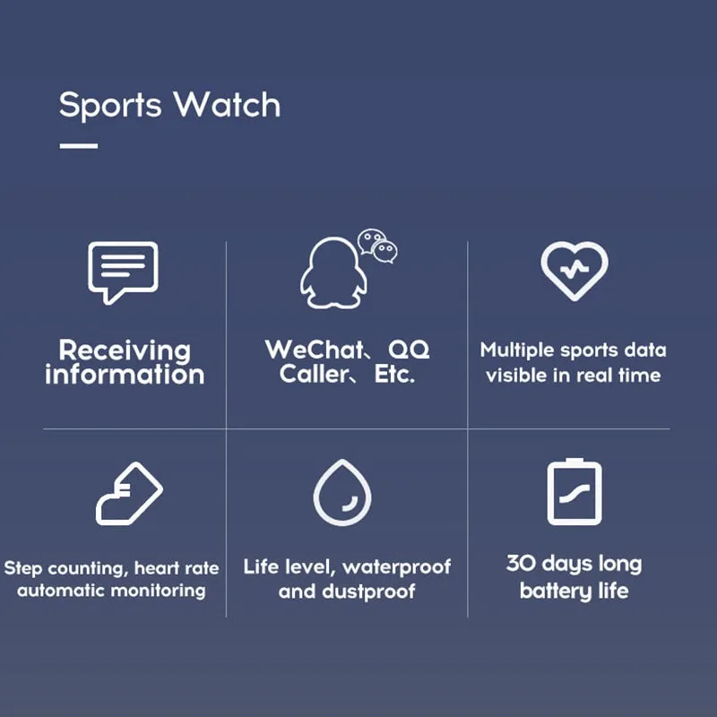 D20 Smart Watch Waterproof Bluetooth Blood Pressure Fitness Tracker Heart Rate Monitor Smartwatch For Apple IOS Android