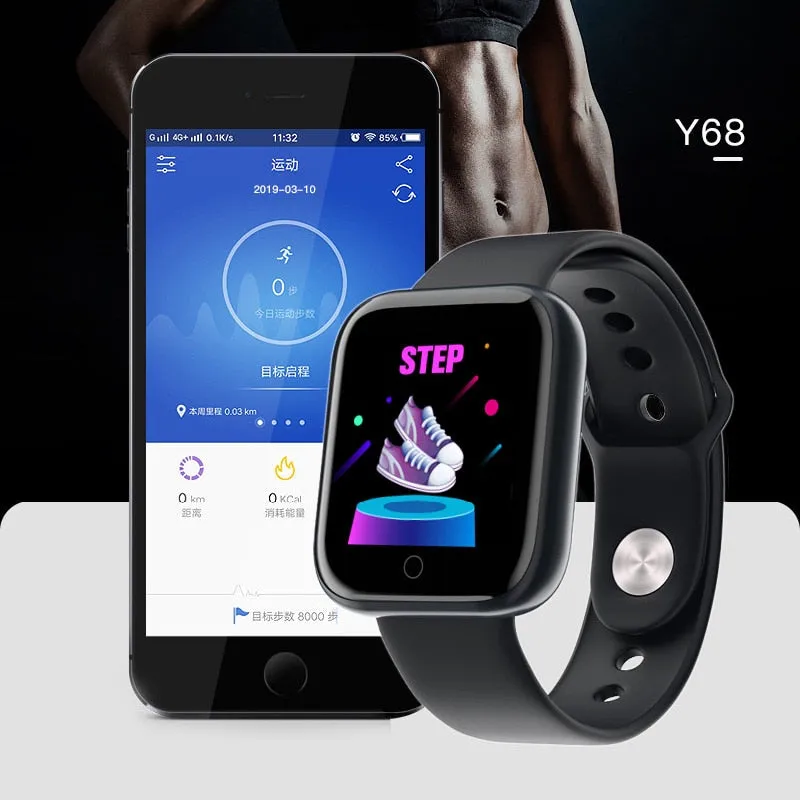 D20 Smart Watch Waterproof Bluetooth Blood Pressure Fitness Tracker Heart Rate Monitor Smartwatch For Apple IOS Android