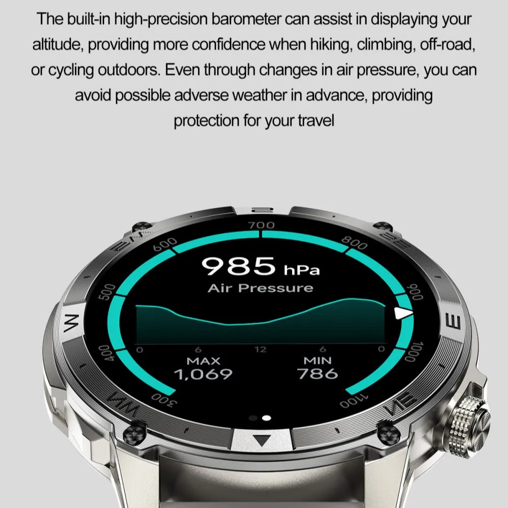 Dateoy Rugged Explorer – AMOLED Display, Built-in GPS,Compass Altitude, & Multidimensional Health Management