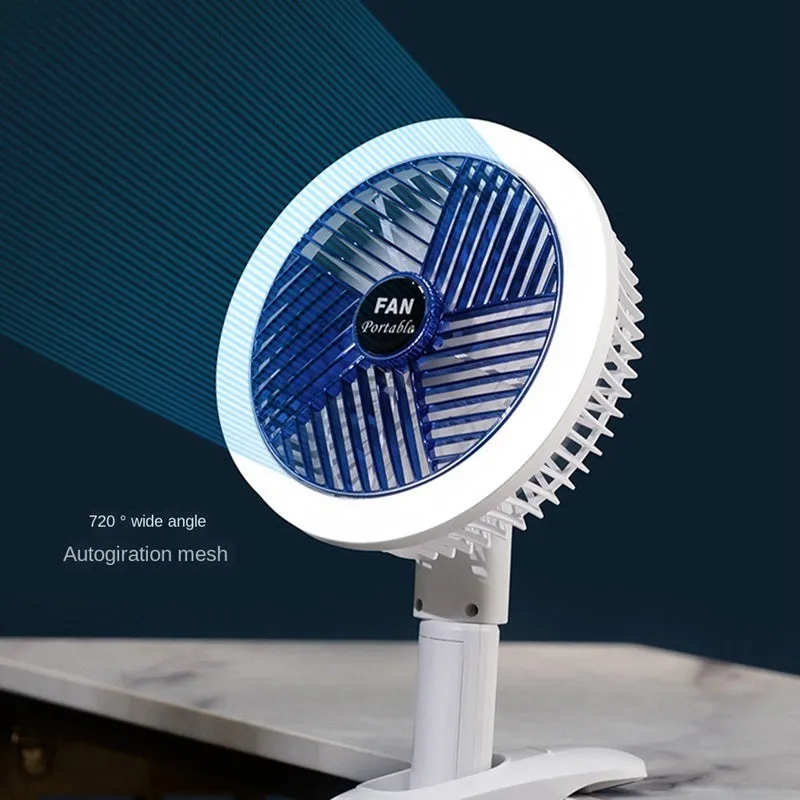 Desktop Electric Fan Clip Fan Rechargeable Office Student Dormitory With Desk Lamp Fan Wall Hanging Small Mute Fan