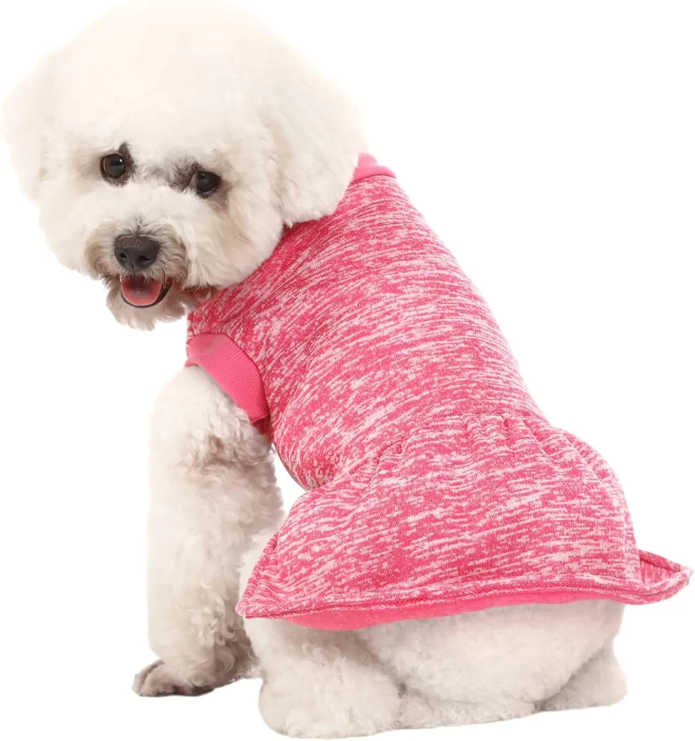 Dog Sweater, Dog Sweaters for Small Dogs, 2, 3 Pack Warm Soft Pet Clothes for Puppy, Medium Large Cat, Dogs Girl or Boy, Dog Shirt for Winter Christmas (Dress Pink Purple HotPink, XX-Small)