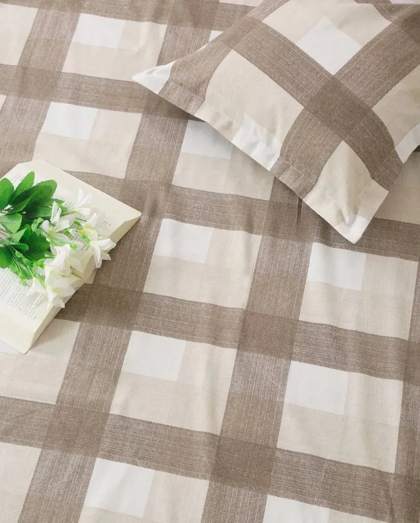 Elke Cotton Fitted Double Bedsheet with 2 Pillow Covers | Multiple Colors | Double Fitted Size | 72 x 78 Inches