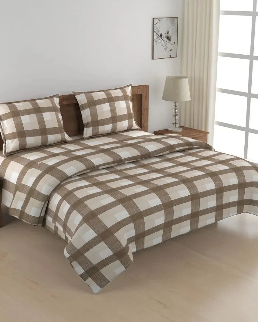 Elke Cotton Fitted Double Bedsheet with 2 Pillow Covers | Multiple Colors | Double Fitted Size | 72 x 78 Inches