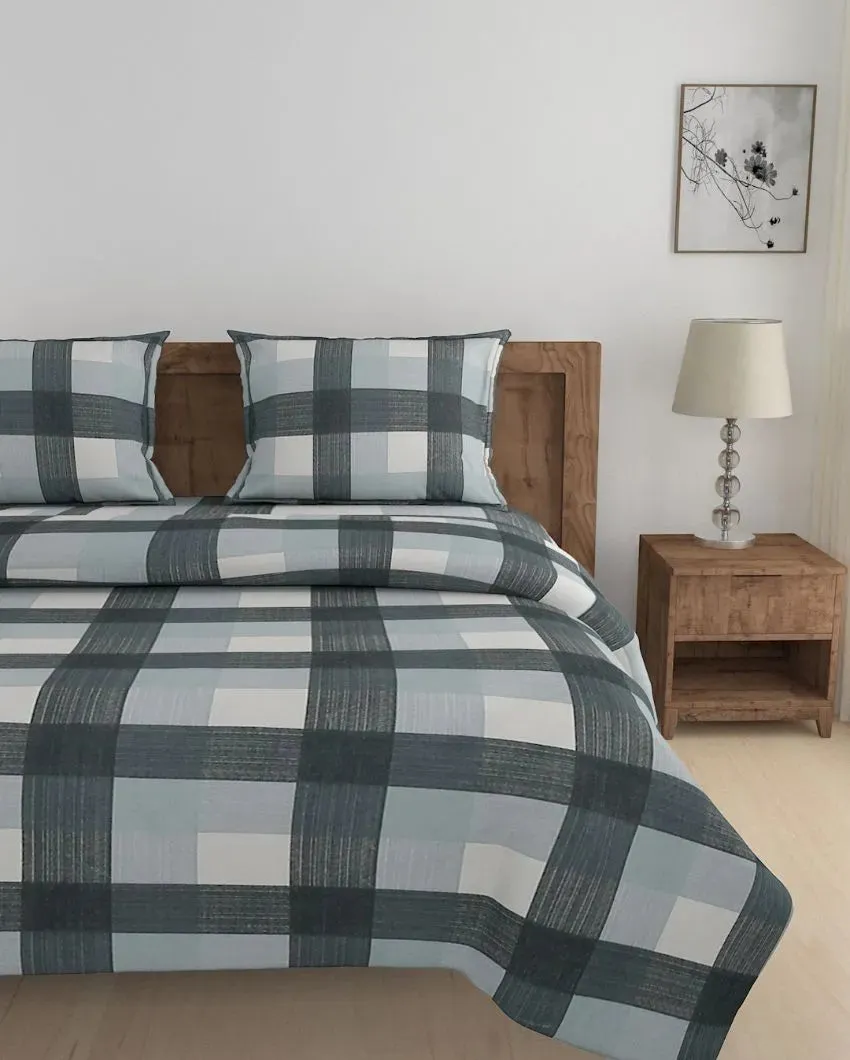 Elke Cotton Fitted Double Bedsheet with 2 Pillow Covers | Multiple Colors | Double Fitted Size | 72 x 78 Inches