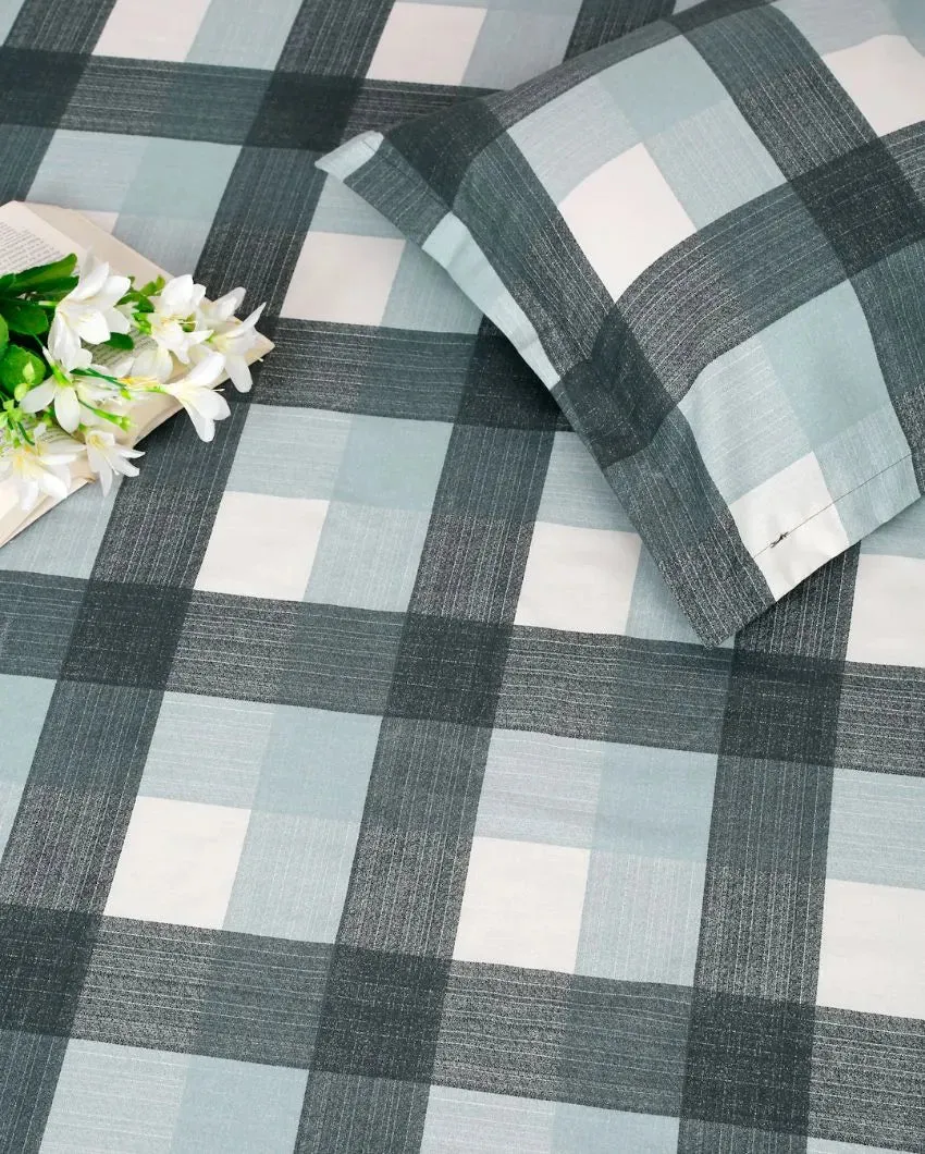 Elke Cotton Fitted Double Bedsheet with 2 Pillow Covers | Multiple Colors | Double Fitted Size | 72 x 78 Inches