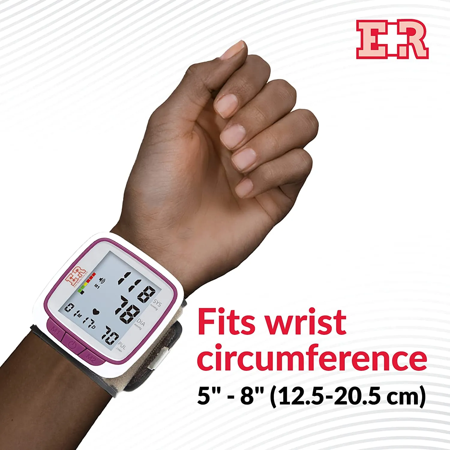 Ever Ready First Aid Fully Automatic Blood Pressure Wrist Cuff Wearable Monitor - Batteries Included