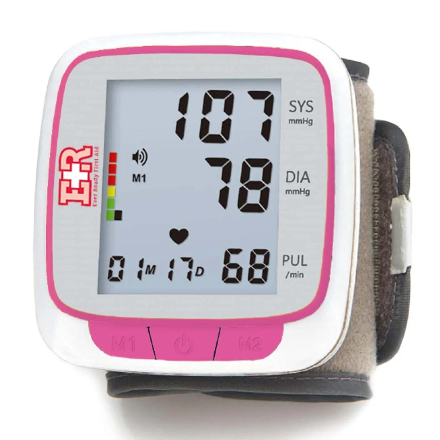 Ever Ready First Aid Fully Automatic Blood Pressure Wrist Cuff Wearable Monitor - Batteries Included