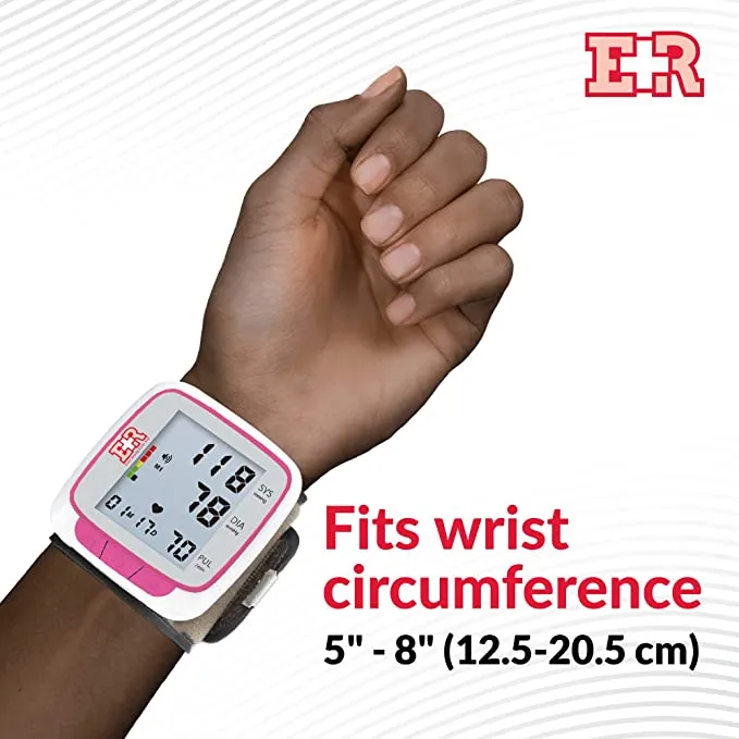 Ever Ready First Aid Fully Automatic Blood Pressure Wrist Cuff Wearable Monitor - Batteries Included