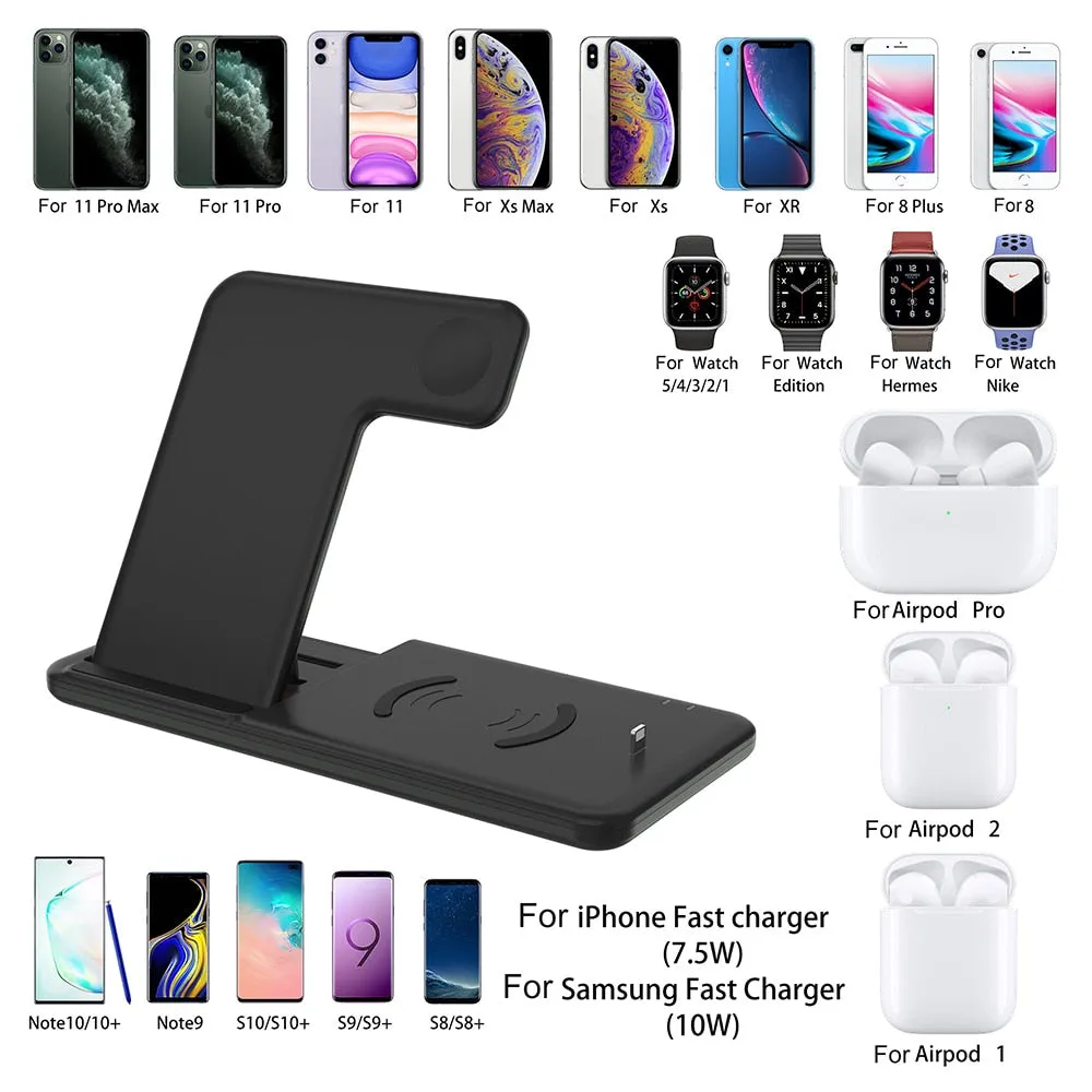 Fast Wireless iPhone Apple Watch 4 in 1 Foldable Charging Dock Station