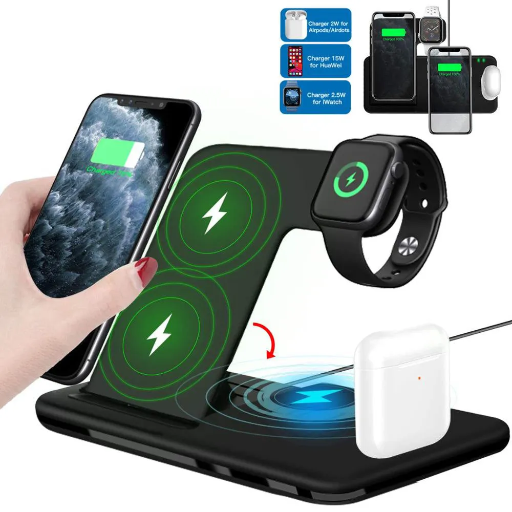 Fast Wireless iPhone Apple Watch 4 in 1 Foldable Charging Dock Station