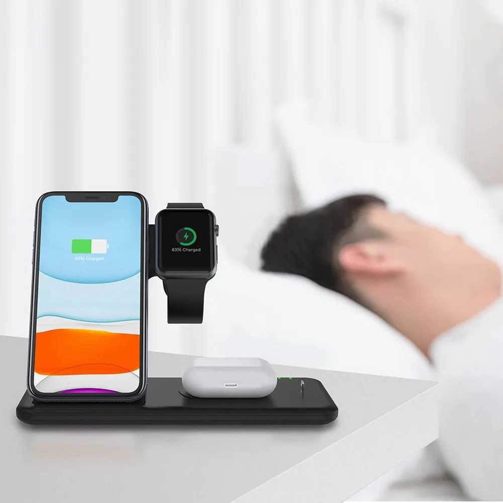 Fast Wireless iPhone Apple Watch 4 in 1 Foldable Charging Dock Station