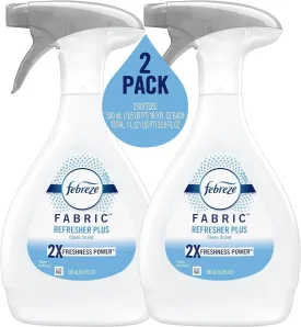 Febreze Fabric Spray, Odor Fighter for Strong Odor, Refresher Spray PLUS with Clean Scent, 16.9 oz (Pack of 2)