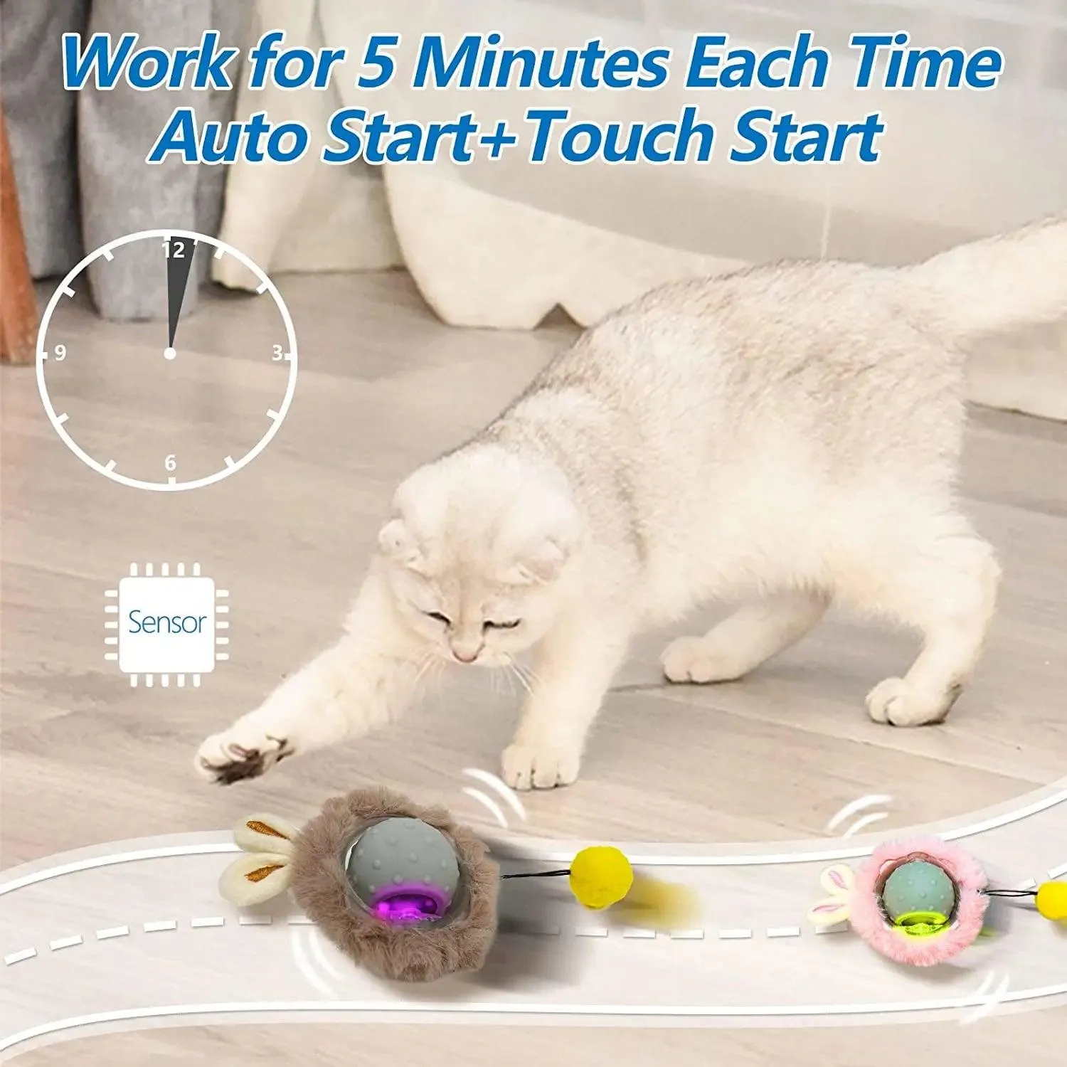 FelineFun LED Light & Bird Sound Rolling Ball