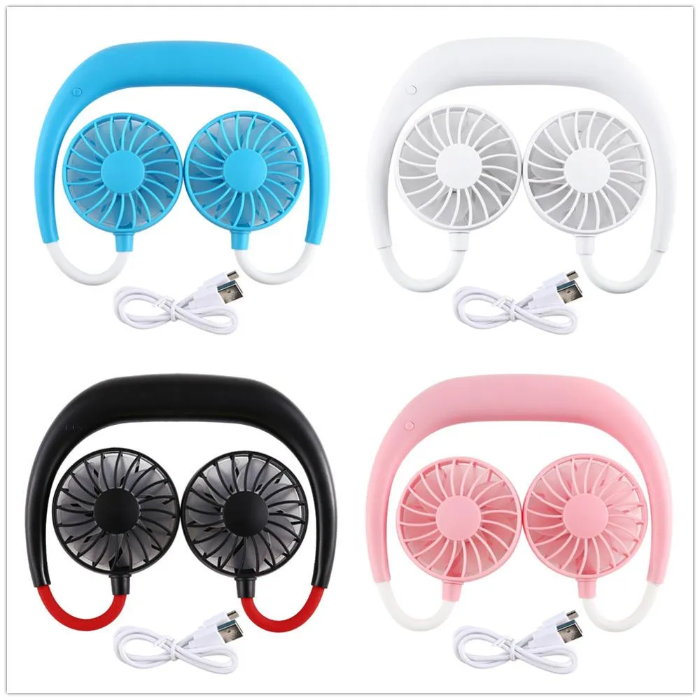 Flexible Hands-free Neck Band Dual Fan