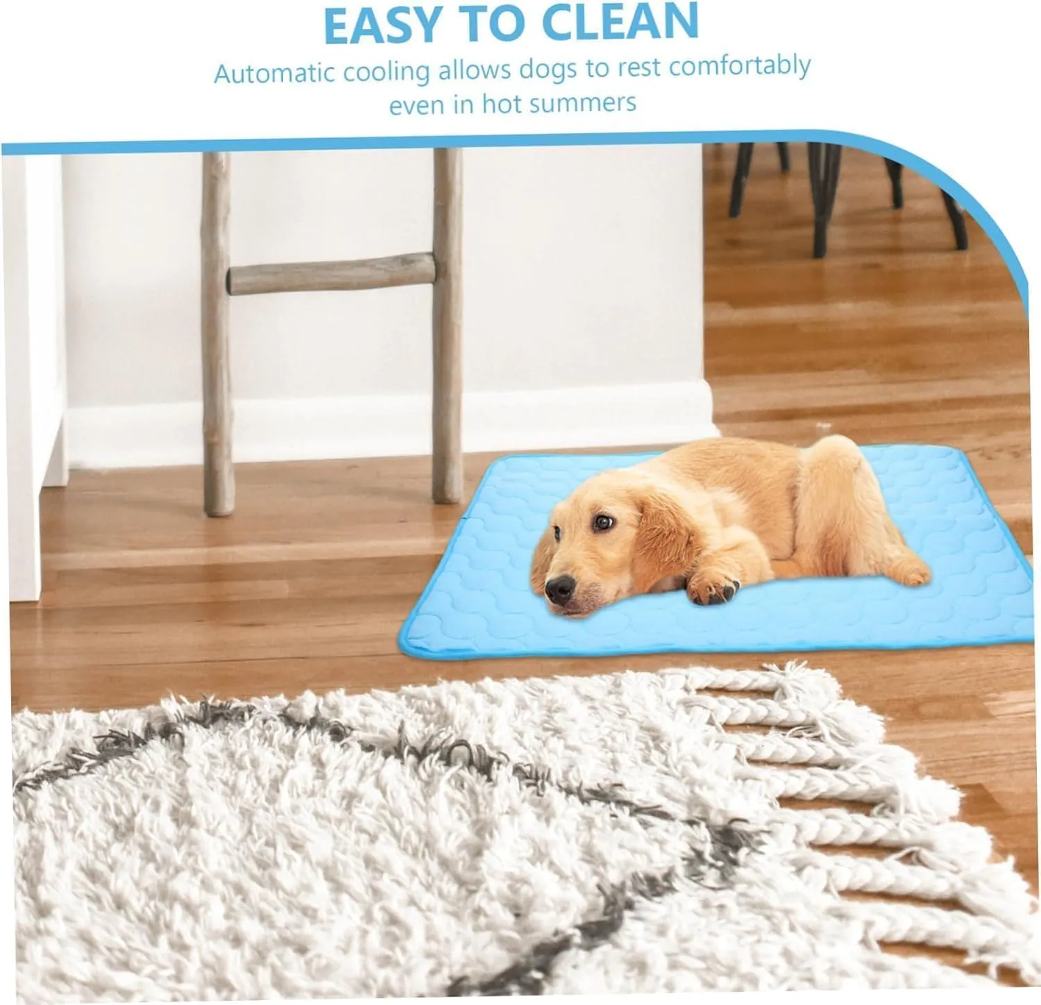 Furry Basics Dog Cooling Mat, Furrybasics Coolingmat, Non-Slip Summer Indoor Washable Cooling Pad for Dog, Portable Pet Soft Pad for Small Medium Large Dogs and Cat (W,L: 27.6'*21.7'')