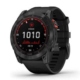 Garmin fenix 7X Solar Edition Slate Gray with Black Band Solar GPS Touchscreen Health Wellness Features Smart Watch - 010-02541-00