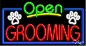 Grooming Open Handcrafted Energy Efficient Glasstube Neon Signs