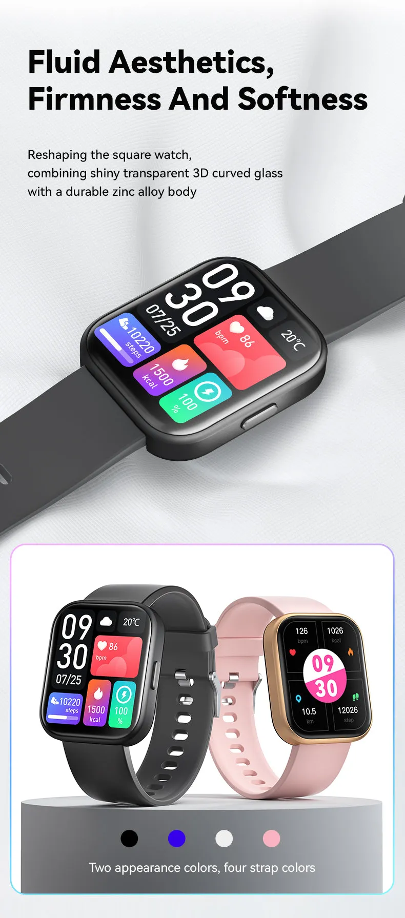 GTS-5 Bluetooth Watch for Android & IOS (5 Colors) – Watch to Make Calls & Send Texts – Fitness Tracker: 100 Sport Modes / Step Counter